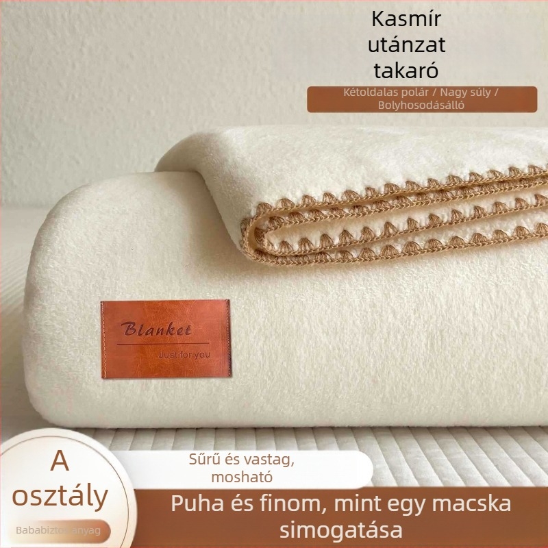 Téli pléd mesterséges kasmír, vastag, korall plüss, irodába, kanapéra és az ágyra