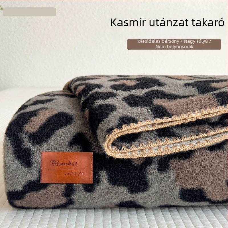 Téli pléd mesterséges kasmír, vastag, korall plüss, irodába, kanapéra és az ágyra