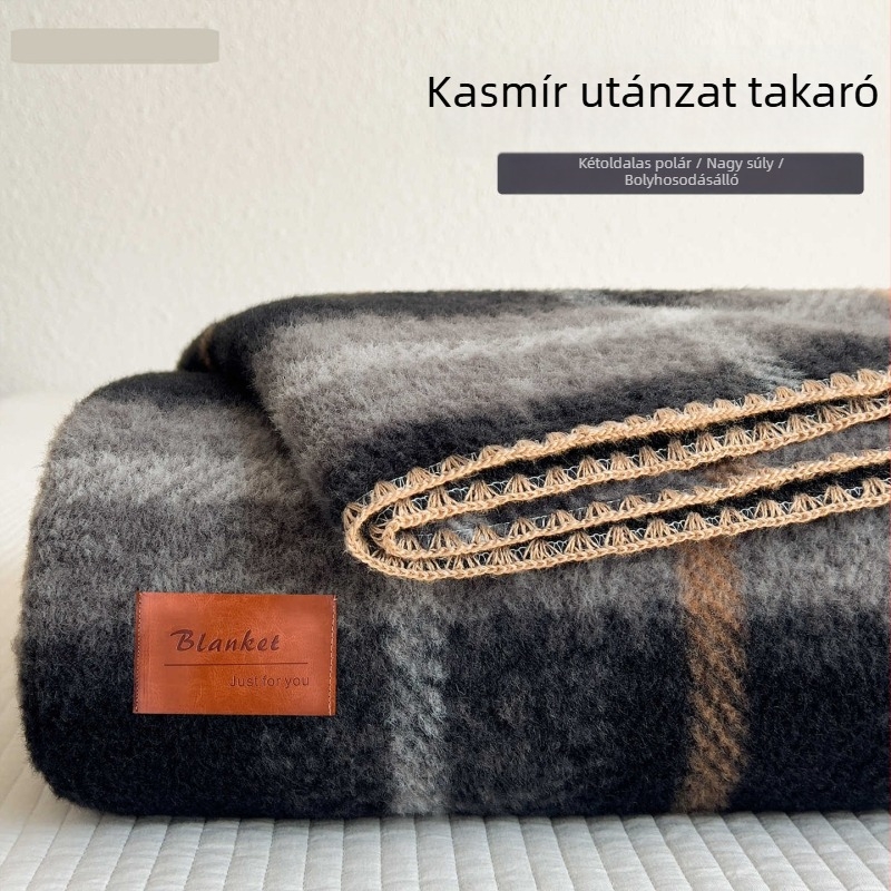 Téli pléd mesterséges kasmír, vastag, korall plüss, irodába, kanapéra és az ágyra