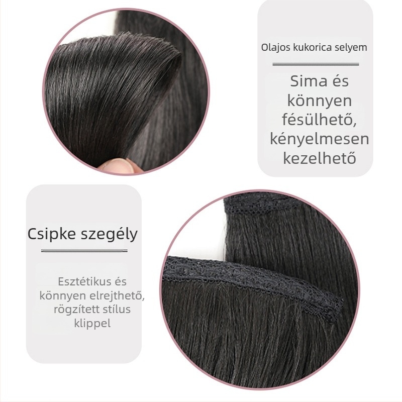 Ősi kosztüm paróka, egyenes haj, extra volumen, középső part, hosszú haj, természetes Hanfu stílus
