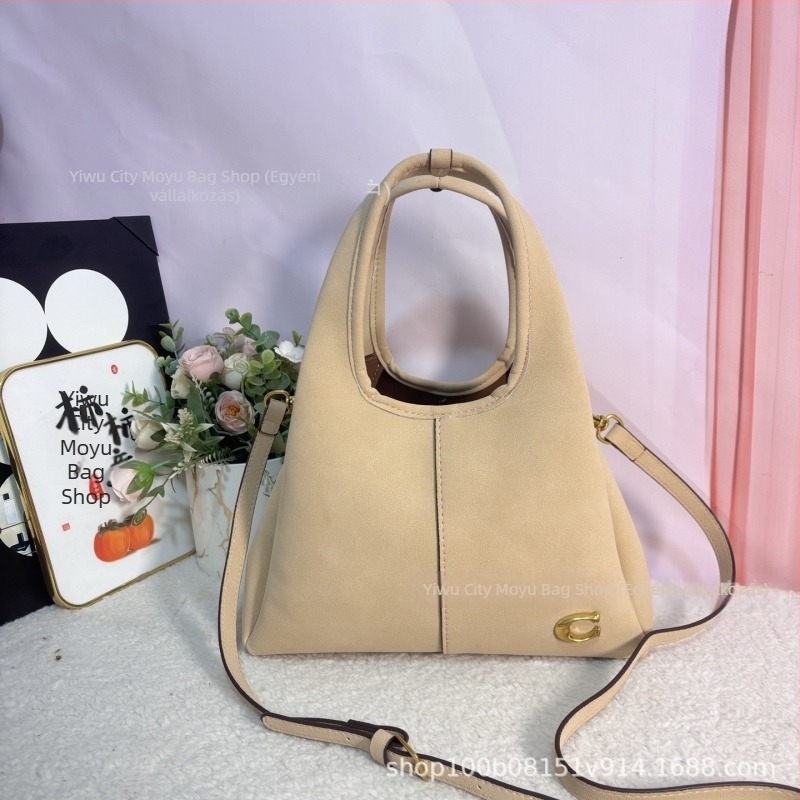 Nubuk bőrből készült kosár alakú női válltáska – crossbody hobó táska mindennapi használatra