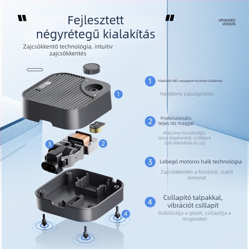yee Akváriumi oxigénszivattyú – csendes aerátor, 0,5 kg súlyú, otthoni használatra