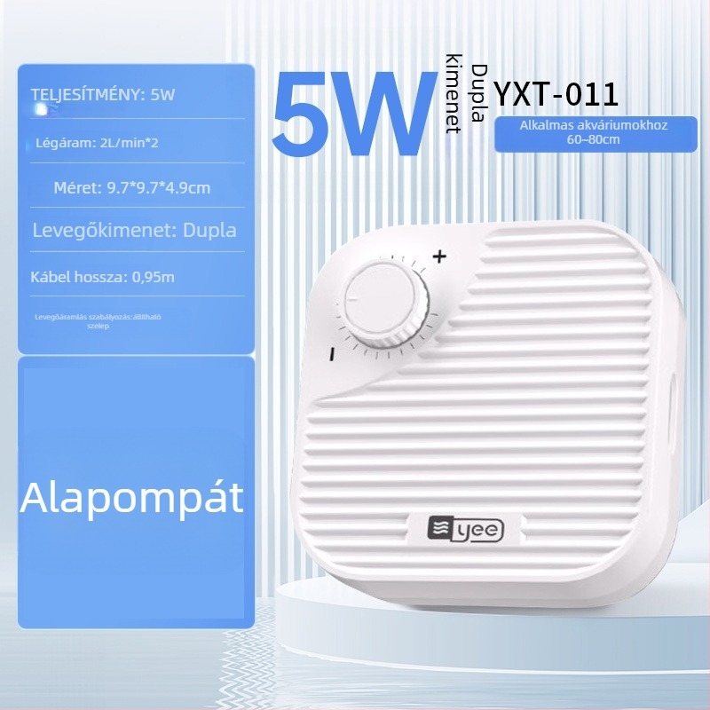 yee Akváriumi oxigénszivattyú – csendes aerátor, 0,5 kg súlyú, otthoni használatra