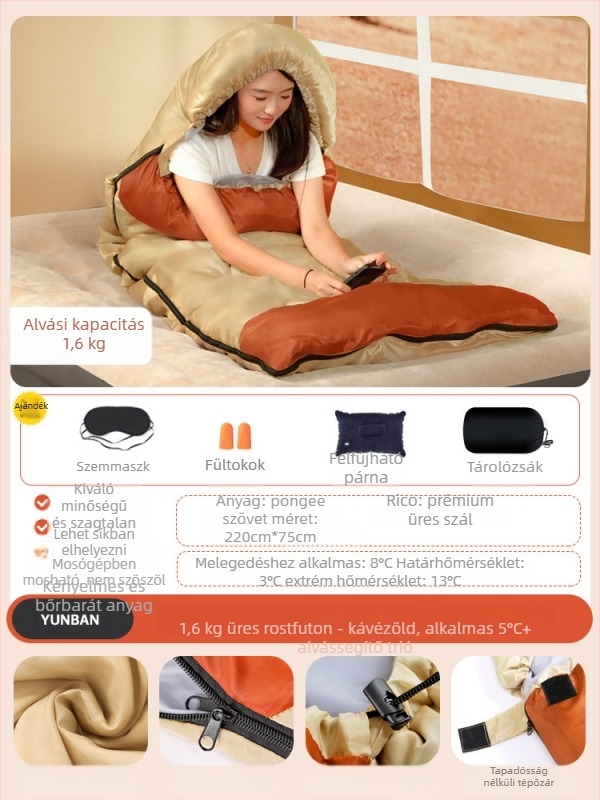 Felnőtt hálózsák, Space cotton töltőanyag, poliészter-pamut bélés, pamut anyag, boríték típusú kivitel