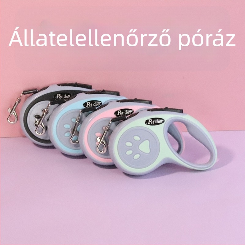 Kihúzható kutyalánc – PP anyag, állítható, egy érintéses fék