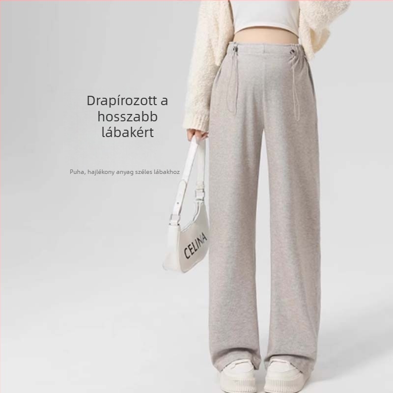 Terhes nőknek lazított szabású poliészter nadrág, 70–80% poliészter tartalom, 2023 tavasz