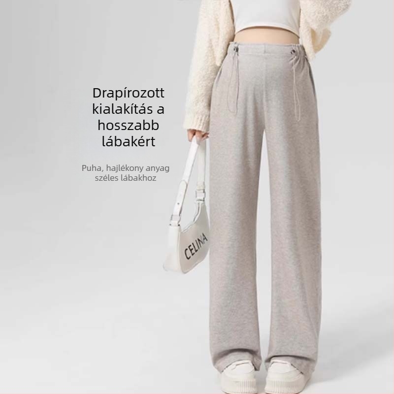 Terhes nőknek lazított szabású poliészter nadrág, 70–80% poliészter tartalom, 2023 tavasz