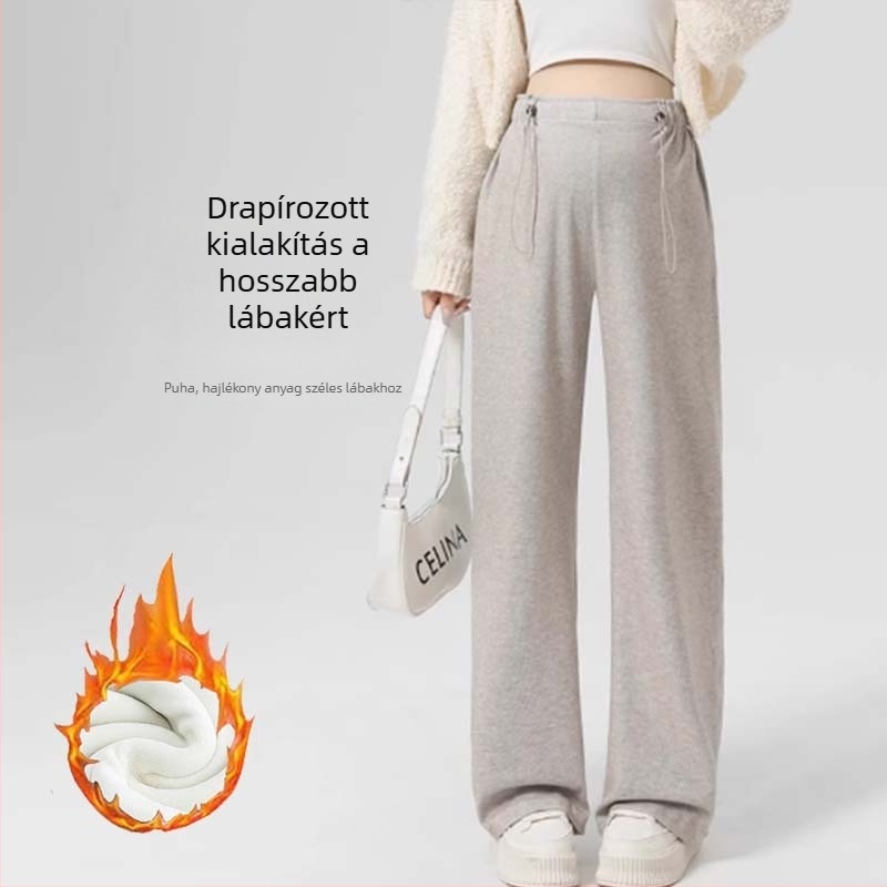 Terhes nőknek lazított szabású poliészter nadrág, 70–80% poliészter tartalom, 2023 tavasz