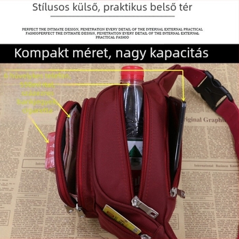 Sport derék táska - Nylon, Unisex, Kültéri sportok, Városi egyszerű stílus, Poliészter bélés