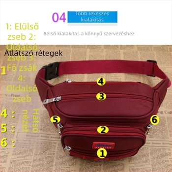 Sport derék táska - Nylon, Unisex, Kültéri sportok, Városi egyszerű stílus, Poliészter bélés