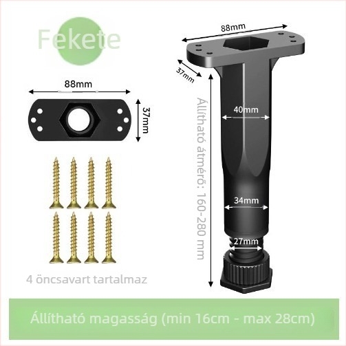 Állítható bútorlábak – rozsdamentes acél és hideg hengerelt acél; univerzális felhasználás; modern, minimalist stílus; bevonat sütőben égett