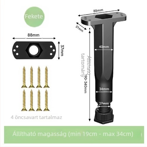 Állítható bútorlábak – rozsdamentes acél és hideg hengerelt acél; univerzális felhasználás; modern, minimalist stílus; bevonat sütőben égett