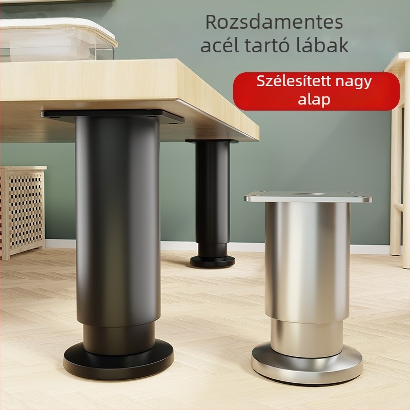 Állítható bútorlábak – rozsdamentes acél és hideg hengerelt acél; univerzális felhasználás; modern, minimalist stílus; bevonat sütőben égett