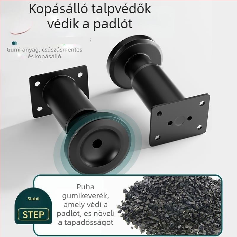 Állítható bútorlábak – rozsdamentes acél és hideg hengerelt acél; univerzális felhasználás; modern, minimalist stílus; bevonat sütőben égett