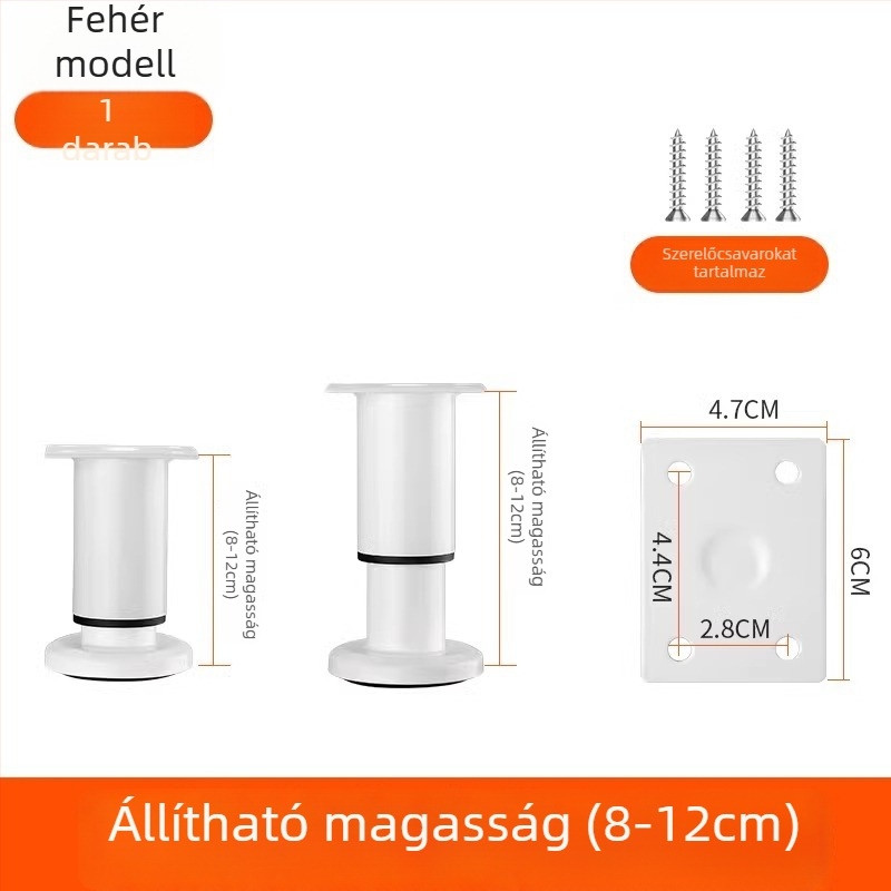 Állítható bútorlábak – rozsdamentes acél és hideg hengerelt acél; univerzális felhasználás; modern, minimalist stílus; bevonat sütőben égett