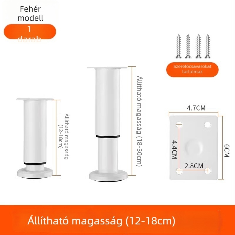 Állítható bútorlábak – rozsdamentes acél és hideg hengerelt acél; univerzális felhasználás; modern, minimalist stílus; bevonat sütőben égett