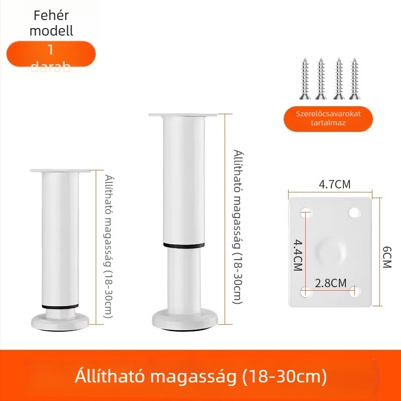 Állítható bútorlábak – rozsdamentes acél és hideg hengerelt acél; univerzális felhasználás; modern, minimalist stílus; bevonat sütőben égett