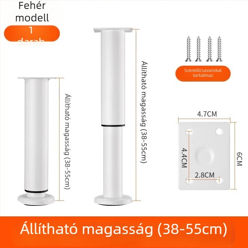 Állítható bútorlábak – rozsdamentes acél és hideg hengerelt acél; univerzális felhasználás; modern, minimalist stílus; bevonat sütőben égett