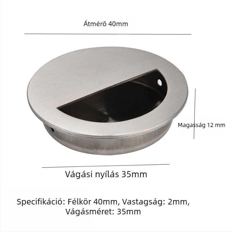 Rejtett fogantyú 304 rozsdamentes acélból, csiszolt felület, modern minimalista stílus, alkalmas csúszóajtókhoz és bútorfiókokhoz