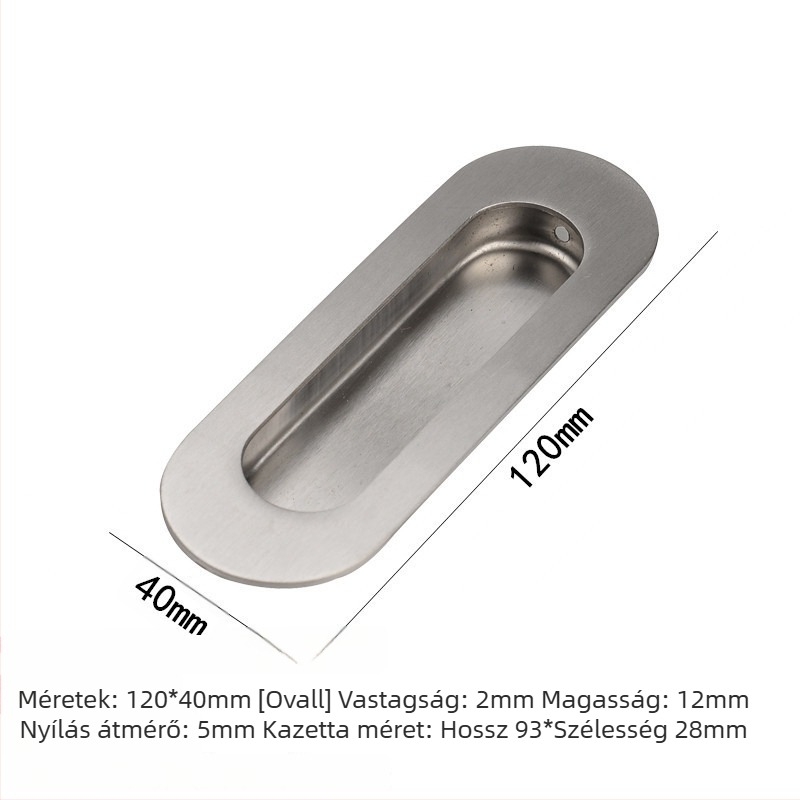 Rejtett fogantyú 304 rozsdamentes acélból, csiszolt felület, modern minimalista stílus, alkalmas csúszóajtókhoz és bútorfiókokhoz