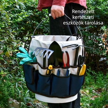 Kertészeti eszköztáska, vödör-kompatibilis, Oxford anyagú, többrétegű vízálló