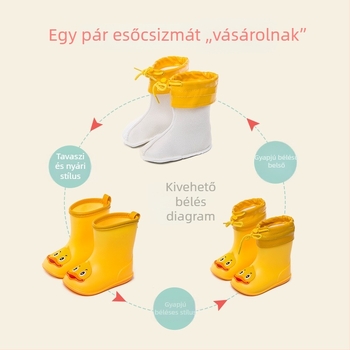Gyerekeknek készült vízálló esőcsizma dinoszaurusz mintával, könnyű