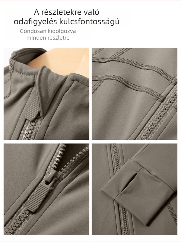 Női Slim-Fit jóga dzseki, hosszú ujjú sport külső réteg, nylon, 2026 tavasz