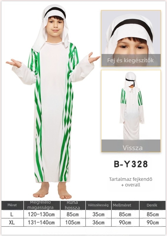 Halloween gyerekeknek jelmez: Arab herceg (poliészter kötött anyag; 17 év alatti fiúknak)