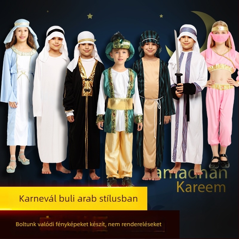 Halloween gyerekeknek jelmez: Arab herceg (poliészter kötött anyag; 17 év alatti fiúknak)