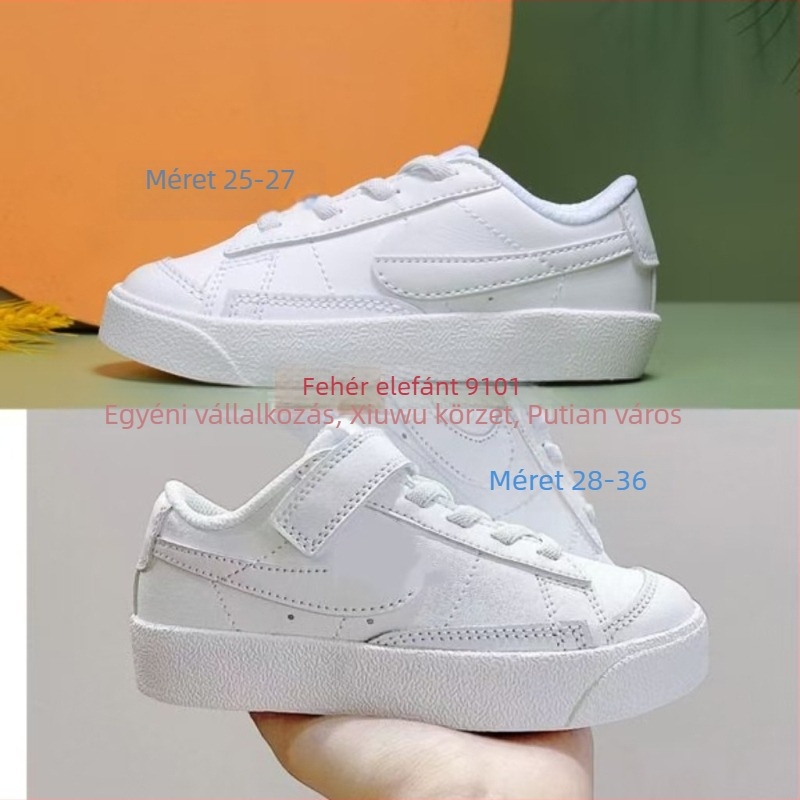 NK Trailblazer Graffiti Gyerekeknek Velcro Cipő - alacsony felső rész, bőr felsőrész, bőr talp, Velcro-zár, mindennapi sportcipő