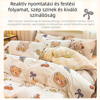 Sunny Day négy részes ágyneműkészlet, poliészter, rajzfilm minta, reaktív nyomtatás