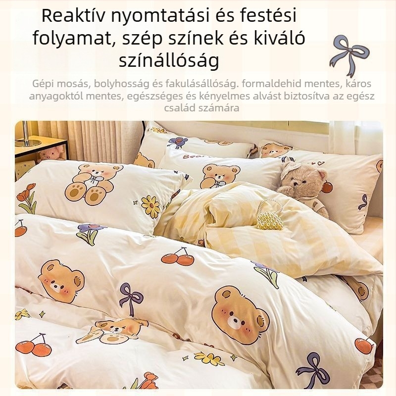 Sunny Day négy részes ágyneműkészlet, poliészter, rajzfilm minta, reaktív nyomtatás