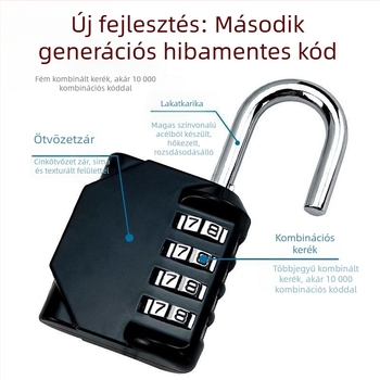 Acélból készült kombinációs zár szekrényekhez és táskákhoz