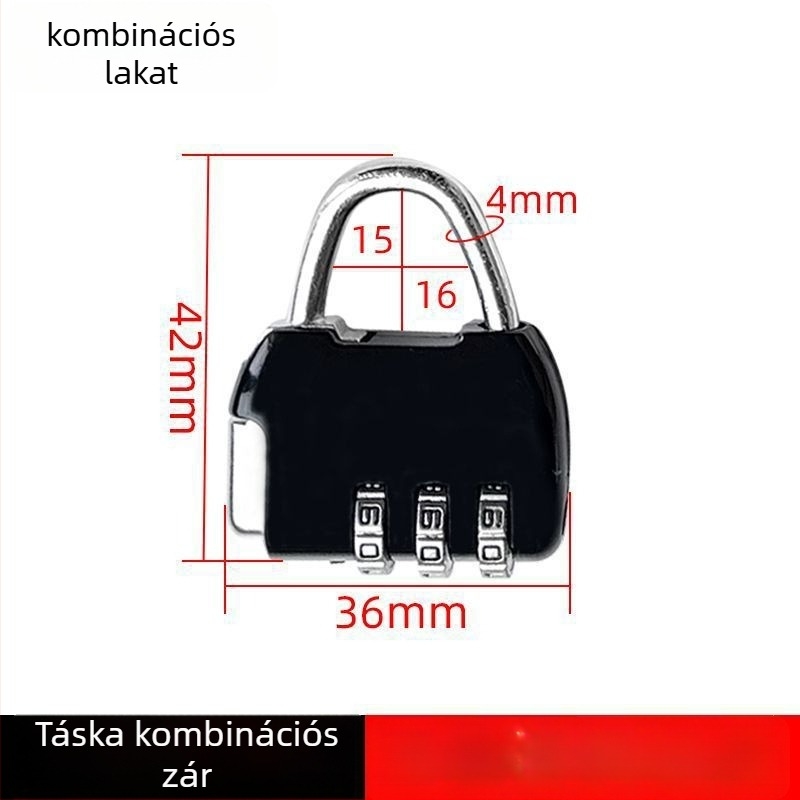 Acélból készült kombinációs zár szekrényekhez és táskákhoz
