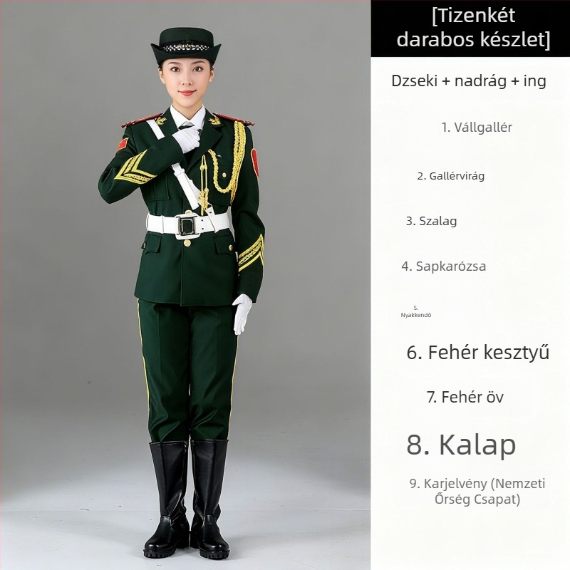 Iskolai zászlóőrség egyenruhája és ceremoniális dobos zenekari ruházat középiskolások számára