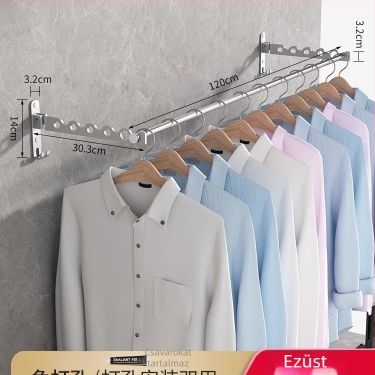 Falihoz szerelhető összecsukható ruhaszárító rúd – alumínium ötvözet, modern minimalist stílus, Márka LGC