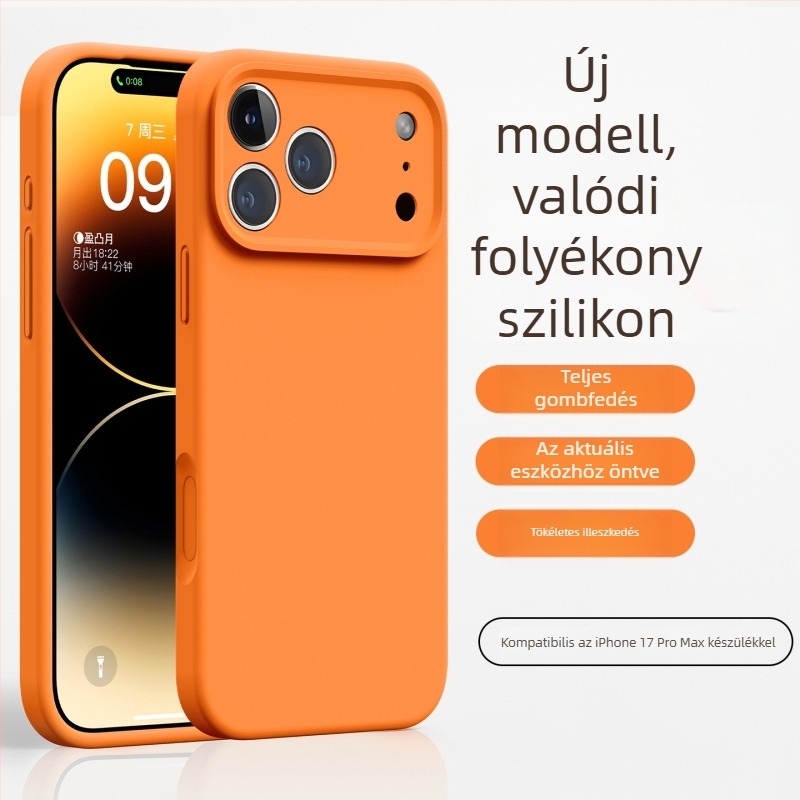 iPhone 17 Pro Max folyékony szilikon tok – teljes lefedés, ütésálló védelem, új dizájn