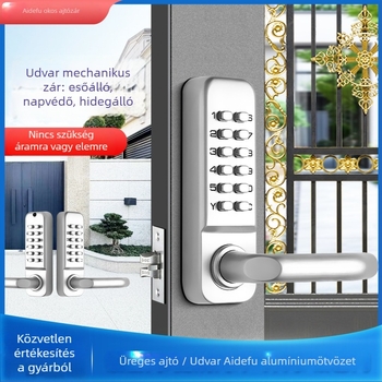 Digitális jelszavas zár ajtókhoz, cink ötvözet, modell 208AS, Aidefu márka, alkalmas kilincses zárakhoz és belső ajtókhoz
