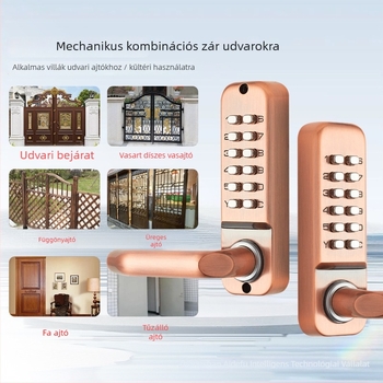 Digitális jelszavas zár ajtókhoz, cink ötvözet, modell 208AS, Aidefu márka, alkalmas kilincses zárakhoz és belső ajtókhoz