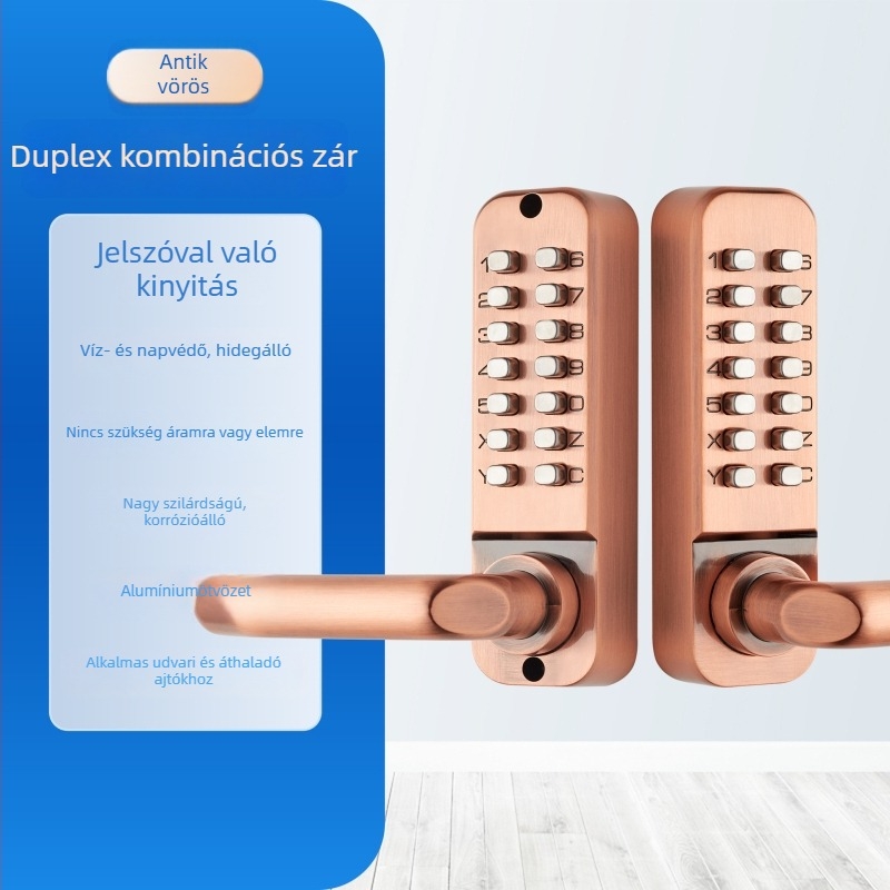 Digitális jelszavas zár ajtókhoz, cink ötvözet, modell 208AS, Aidefu márka, alkalmas kilincses zárakhoz és belső ajtókhoz