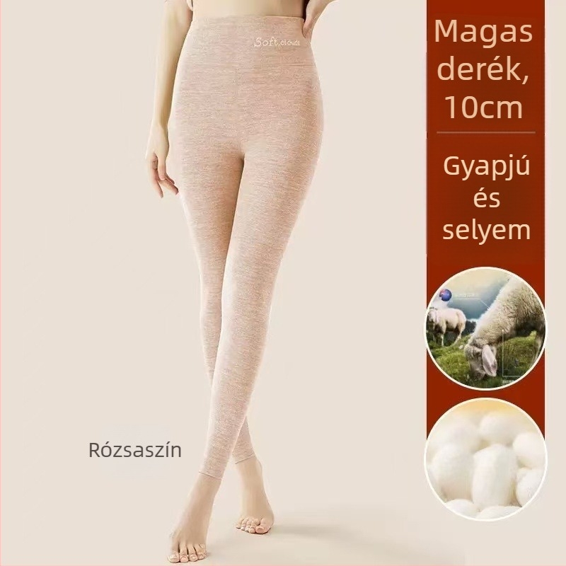 Női thermál leggings fleece bélés, magas derekú, vastag anyag, rugalmas, szűk fazon