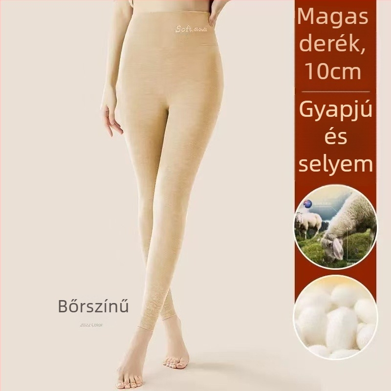 Női thermál leggings fleece bélés, magas derekú, vastag anyag, rugalmas, szűk fazon