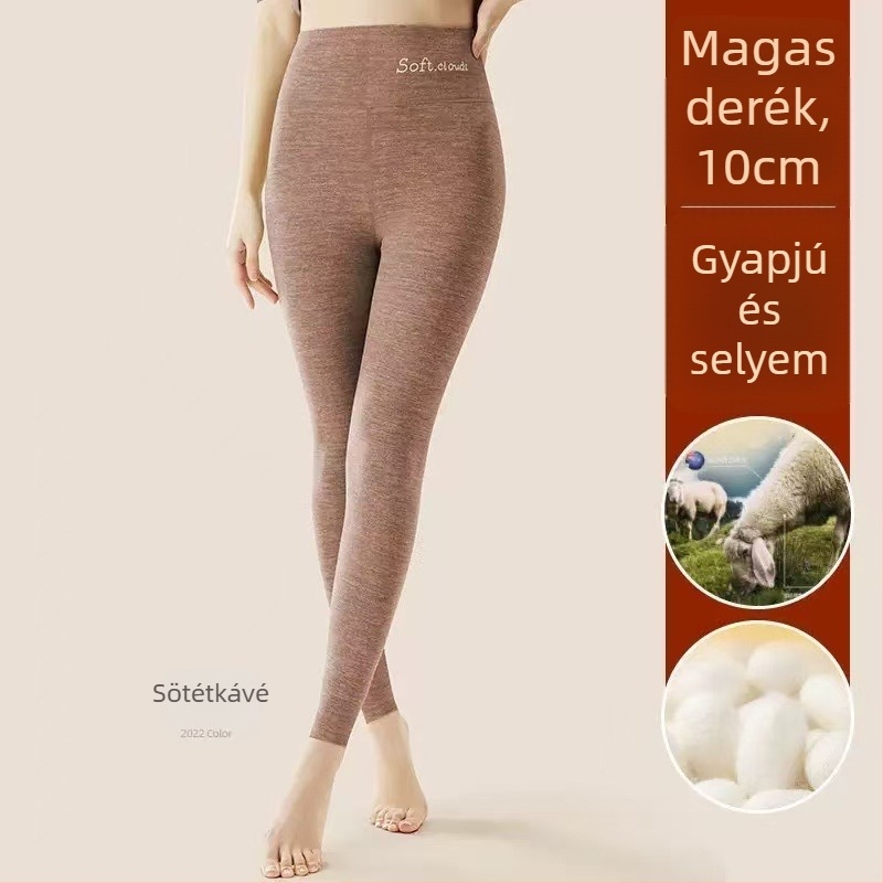 Női thermál leggings fleece bélés, magas derekú, vastag anyag, rugalmas, szűk fazon