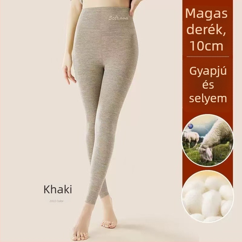 Női thermál leggings fleece bélés, magas derekú, vastag anyag, rugalmas, szűk fazon