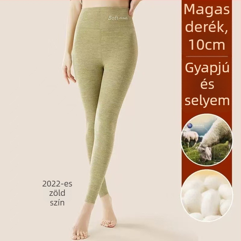 Női thermál leggings fleece bélés, magas derekú, vastag anyag, rugalmas, szűk fazon