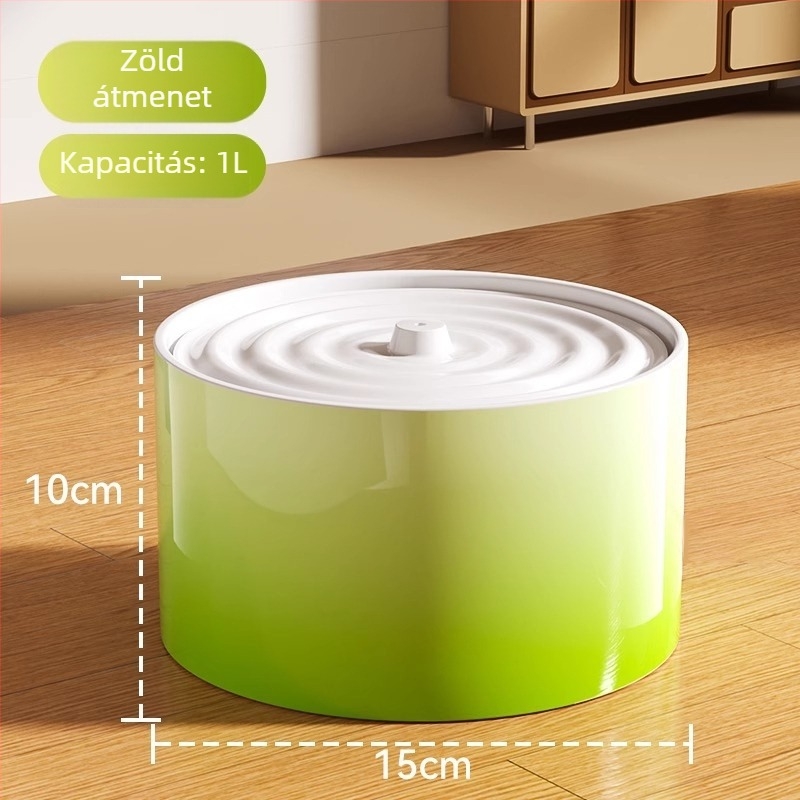 Kerámiából készült macska vízadagoló állandó hőmérsékletű fűtéssel és automatikus etetéssel, 1,5 L kapacitás, 750 g tömeg