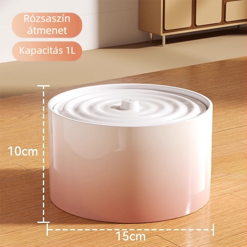Kerámiából készült macska vízadagoló állandó hőmérsékletű fűtéssel és automatikus etetéssel, 1,5 L kapacitás, 750 g tömeg