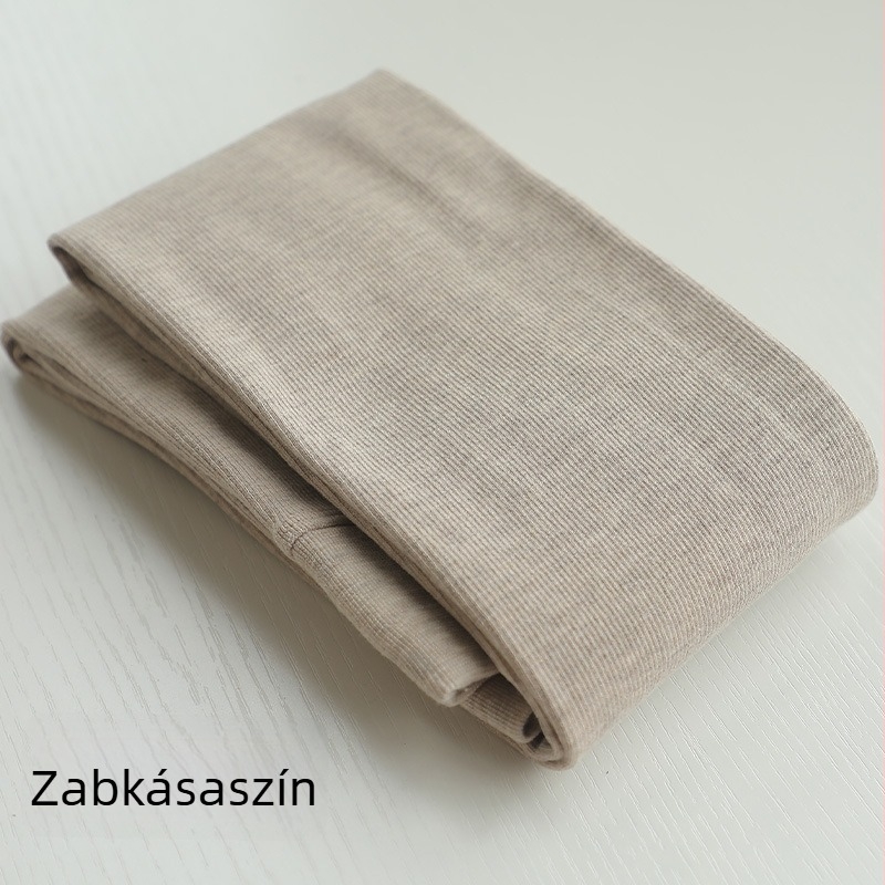 Őszi–téli zabtej színű harisnya, 900D fleece belsővel, függőleges csíkok, meleg és karcsúsító alapréteg