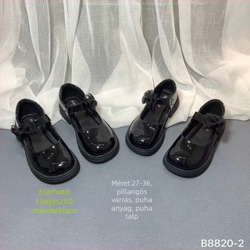 Gyerekeknek iskolai cipő, brit stílus, felsőrész mikrofibra bőrből, Velcro-zár, PU talpbetét, TPR talp