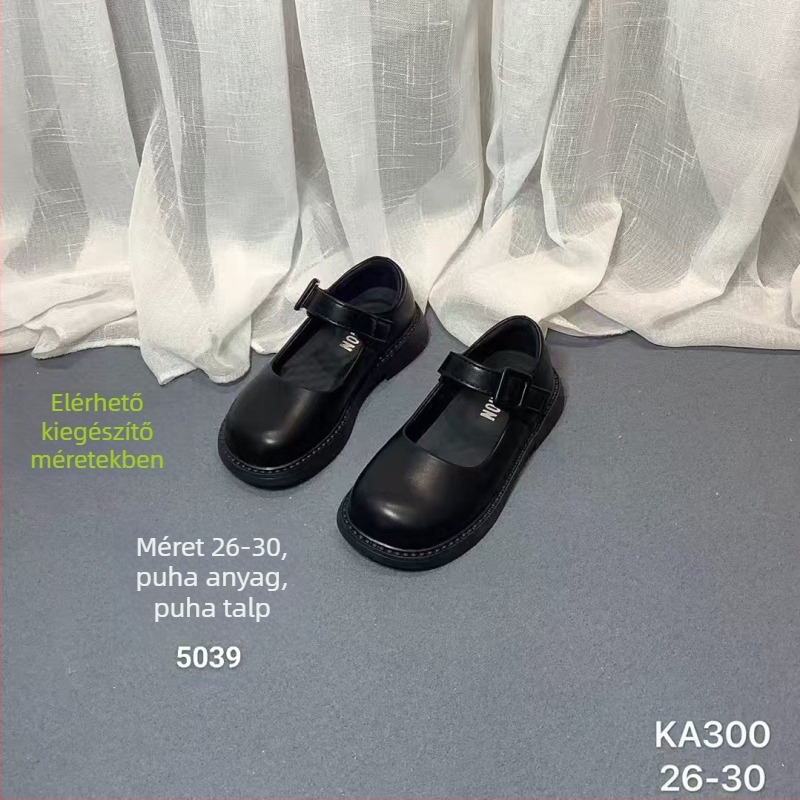 Gyerekeknek iskolai cipő, brit stílus, felsőrész mikrofibra bőrből, Velcro-zár, PU talpbetét, TPR talp